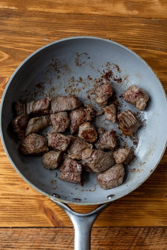 Brown the beef.