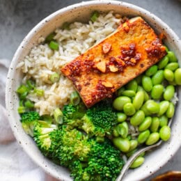 Chili Oil Pan Seared Tofu Bowls