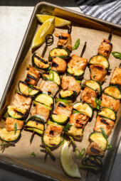 Miso Salmon Skewers