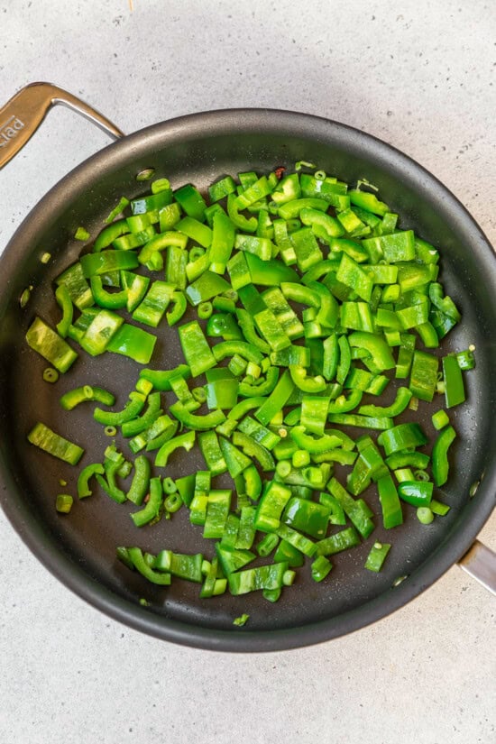 Saute the jalapenos