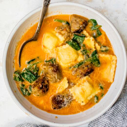 Ravioli Soup with Sausage