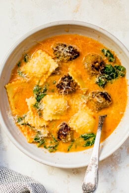 Ravioli Soup with Sausage
